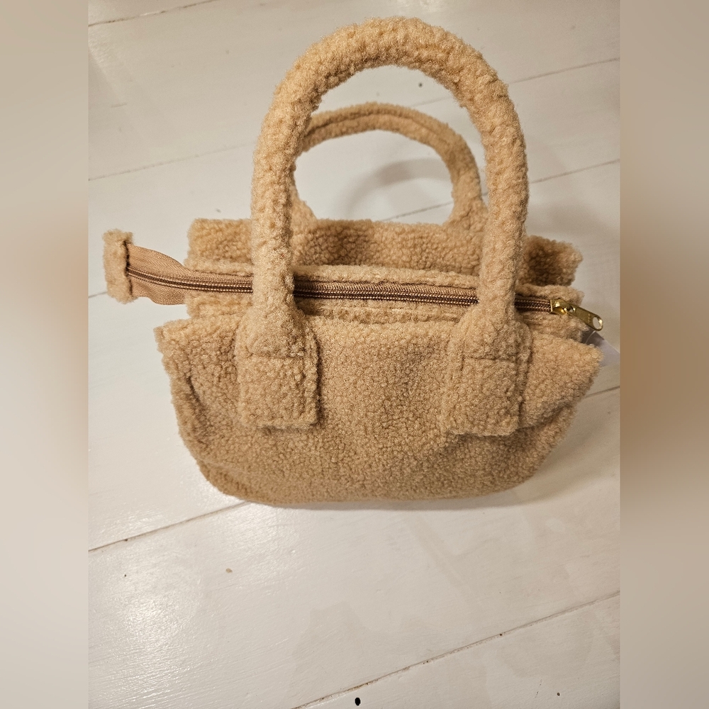 J. Crew Beige Sherpa Tote Bag